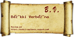 Bükki Verbéna névjegykártya